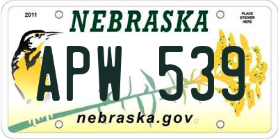 NE license plate APW539
