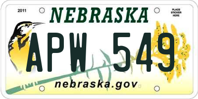 NE license plate APW549
