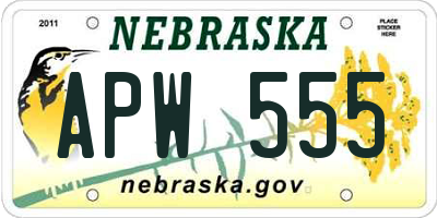 NE license plate APW555