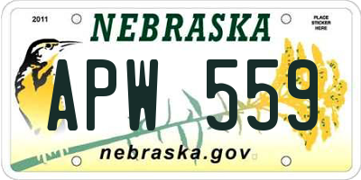 NE license plate APW559