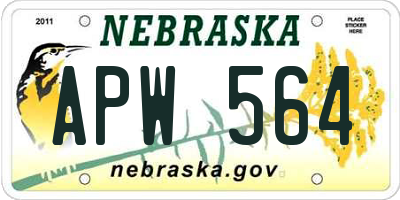 NE license plate APW564