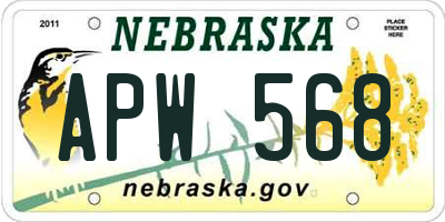 NE license plate APW568