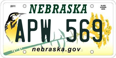 NE license plate APW569