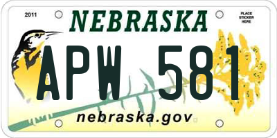 NE license plate APW581