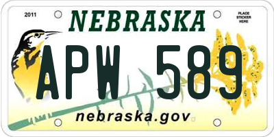 NE license plate APW589