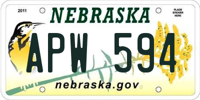NE license plate APW594