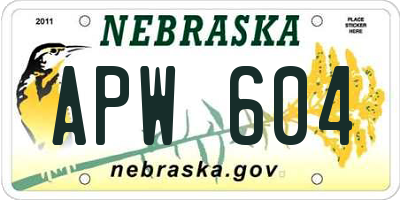 NE license plate APW604