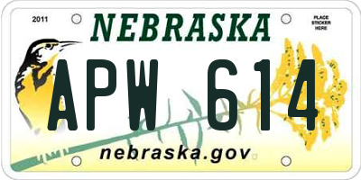 NE license plate APW614