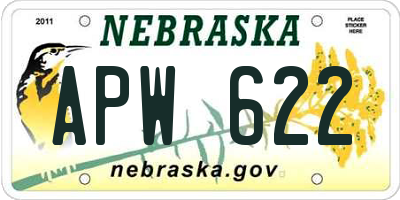 NE license plate APW622