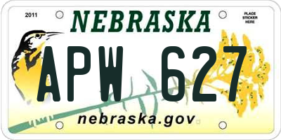 NE license plate APW627