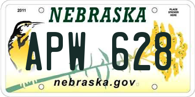 NE license plate APW628