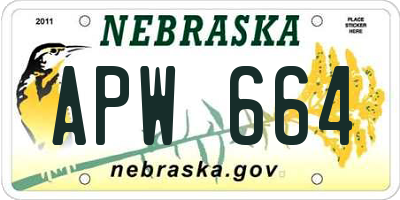 NE license plate APW664