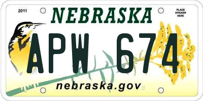 NE license plate APW674