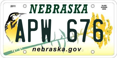 NE license plate APW676
