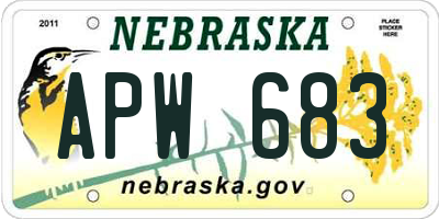 NE license plate APW683