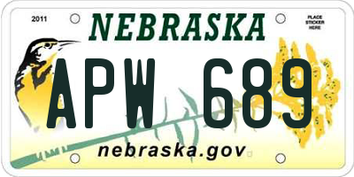 NE license plate APW689