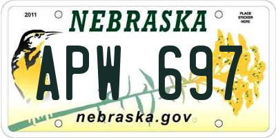 NE license plate APW697