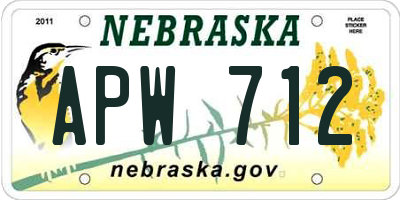NE license plate APW712