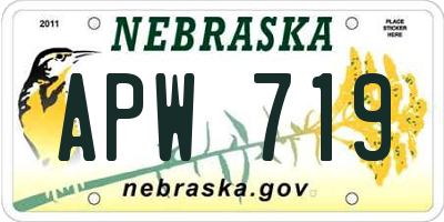NE license plate APW719