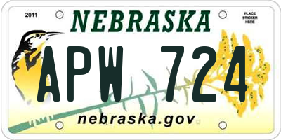 NE license plate APW724