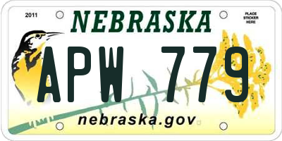 NE license plate APW779