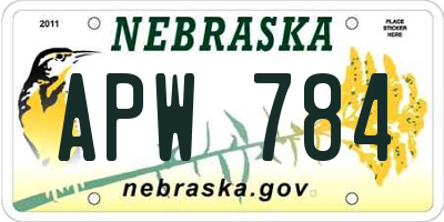 NE license plate APW784