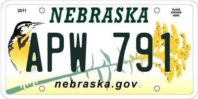 NE license plate APW791