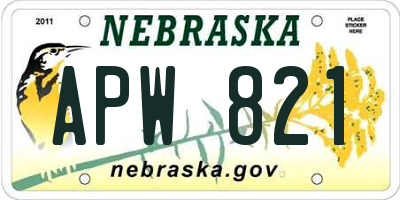 NE license plate APW821
