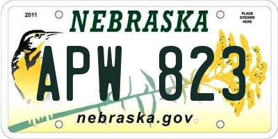 NE license plate APW823