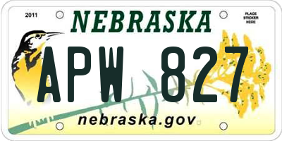 NE license plate APW827