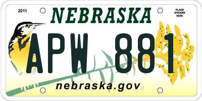 NE license plate APW881