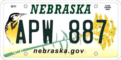NE license plate APW887