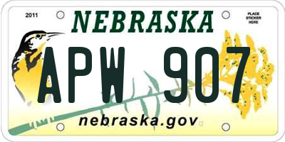 NE license plate APW907