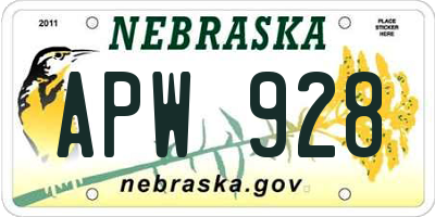 NE license plate APW928