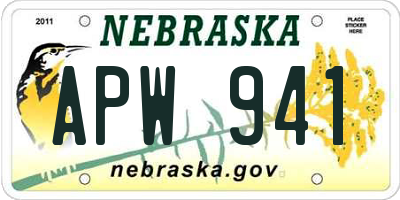 NE license plate APW941