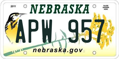 NE license plate APW957