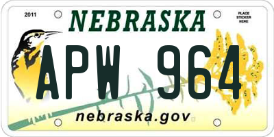 NE license plate APW964