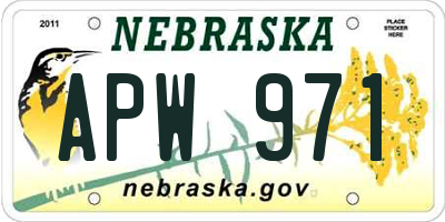 NE license plate APW971