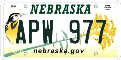 NE license plate APW977