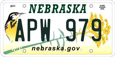 NE license plate APW979