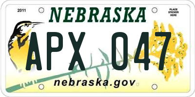 NE license plate APX047