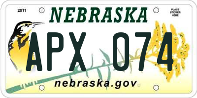 NE license plate APX074