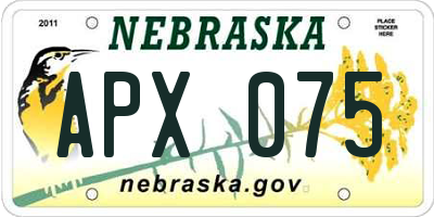 NE license plate APX075