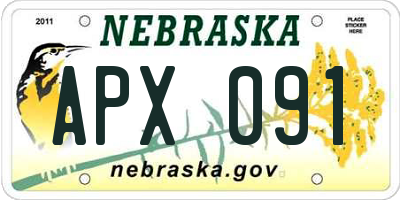 NE license plate APX091
