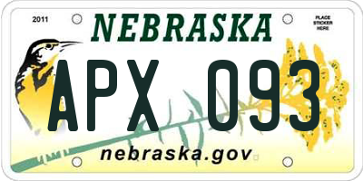 NE license plate APX093