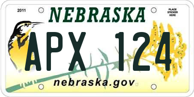 NE license plate APX124