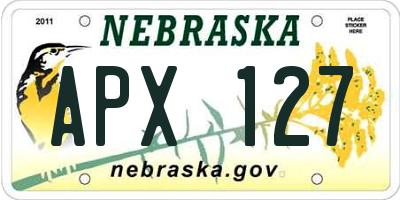 NE license plate APX127