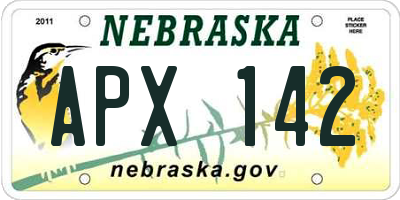 NE license plate APX142