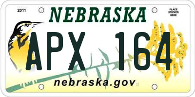 NE license plate APX164