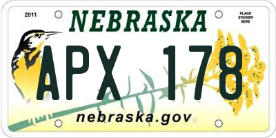 NE license plate APX178